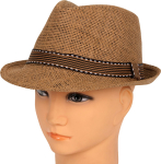 Fedora stråhat, lys brun