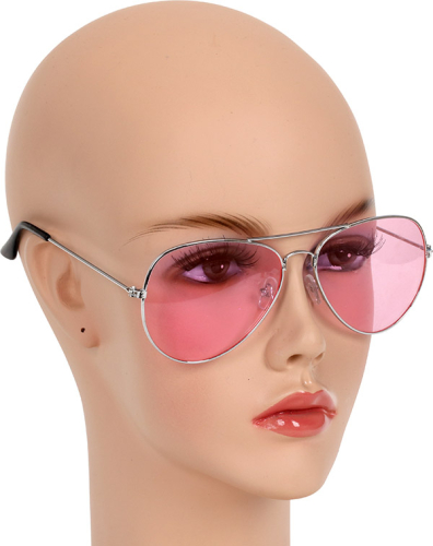 Retro briller, pink, kun 30,- hos for pengene.