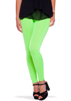 Leggings, neon-grøn onesize