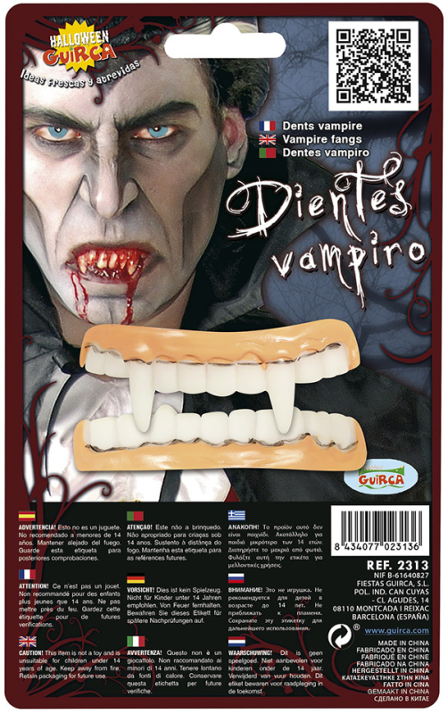 Vampyr tænder latex, 2 dele