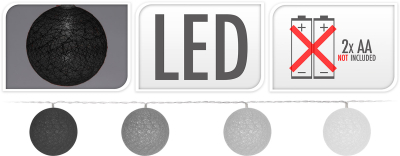 LED lyskæde med 10 kugler