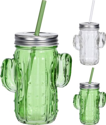 Kaktus drikkeglas med låg