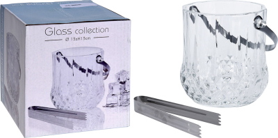 Isspand, glas med tang