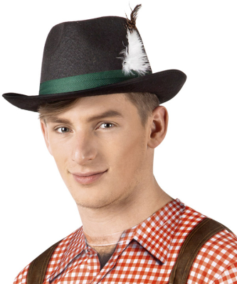 Tyrolerhat fedora, sort